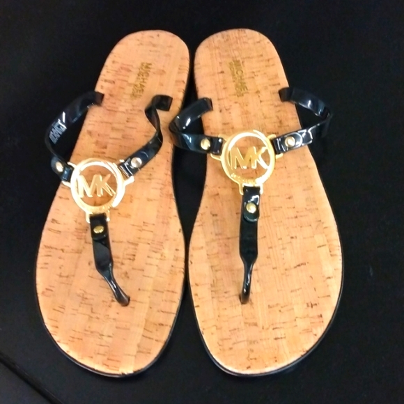 Michael Kors Black and Tan Sandals Size 10 - Picture 2 of 10